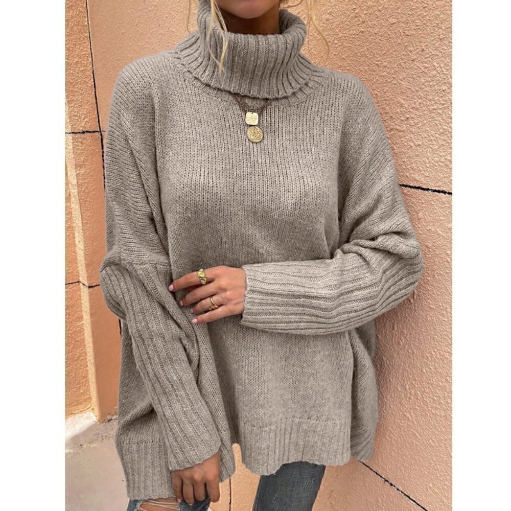 High Neck Batwing Sleeve Sweater